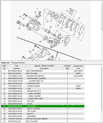 Nissin Rear Brake Pin Slide Large