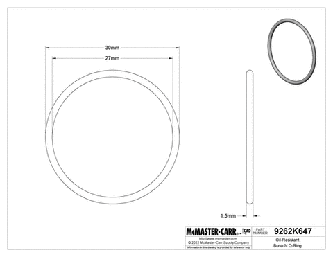 O Ring, 27x1.5 - 9262K647