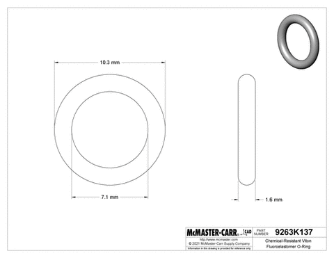 O RING, CPC Fuel injector hose connection