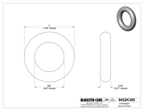 O Ring- 15.24x5.33