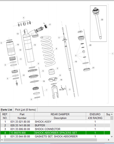 Beta OEM - SHOCK ABSORBER SPACERS SET