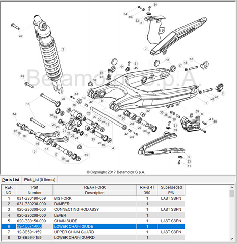 Beta OEM - Lower Swingarm Slider