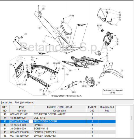 BETA OEM - FRONT DISC COVER, EVO