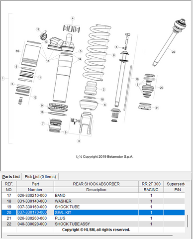 SHOCK GUIDE SEAL KIT