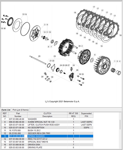 BETA OEM - Clutch Spring Washer