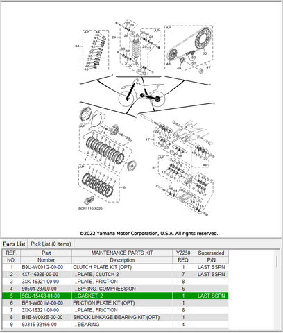 YAMAHA OEM -  COVER ORING GASKET