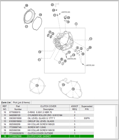 Clutch cover gasket, outer - 534817889
