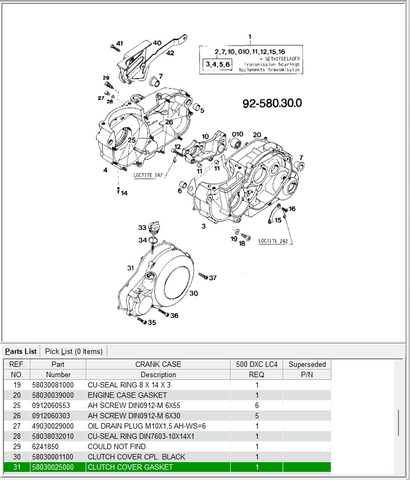 Clutch cover gasket - 0435409