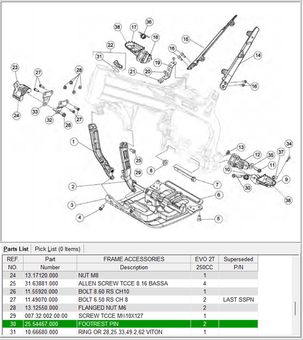 BETA OEM - PIVOT PIN, FOOTREST