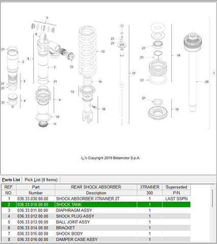 Beta OEM - Shock absorber reservoir, X-Trainer