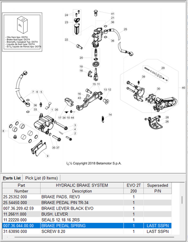 BETA OEM - BRAKE PEDAL SPRING