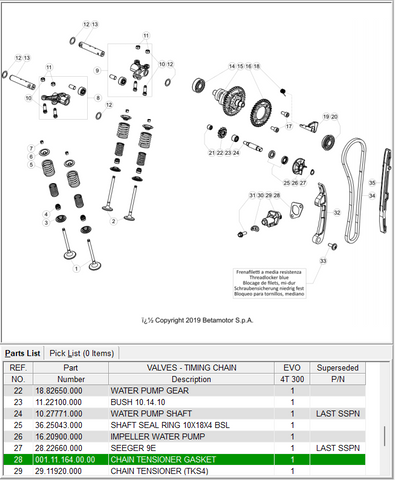 BETA OEM - CHAIN TENSIONER GASKET