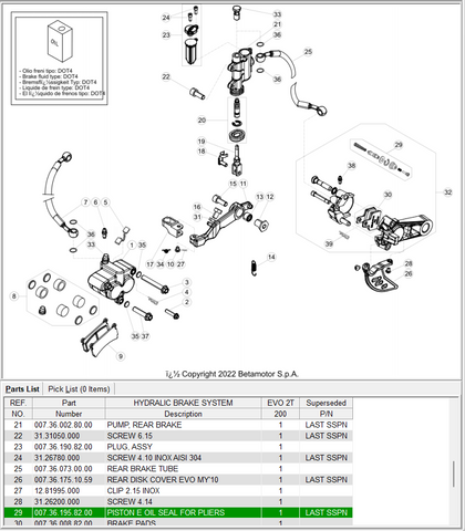 Beta OEM -  Evo brake caliper repair kit(Pair)