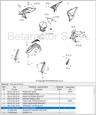 Fender spacer