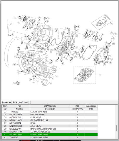GasGas OEM - Crank brg O ring - MT280512028