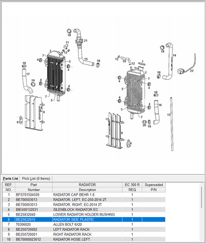 GasGas OEM - RADIATOR SIDE PLASTIC *SALE*