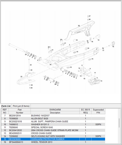 GasGas OEM - SWINGARM PROTECTOR RUBBER *SALE*