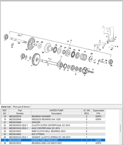 GasGas OEM - GG '14 EC 300 Water Pump Axis *SALE*