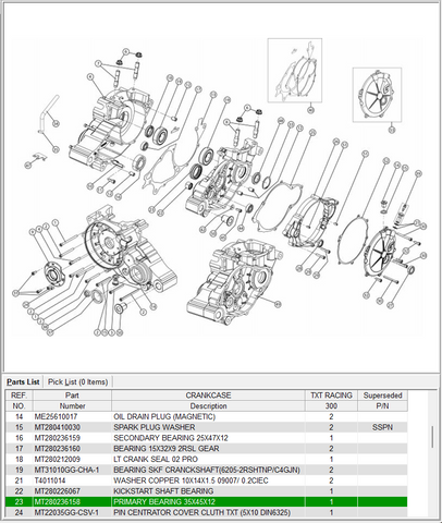 GasGas OEM - PRIMARY BEARING, 35X45X12 *SALE*