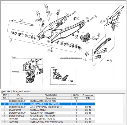 GasGas OEM - Swing arm REPAIR KIT *SALE*