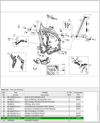 GasGas OEM - BUSH PIN FOOTREST *SALE*