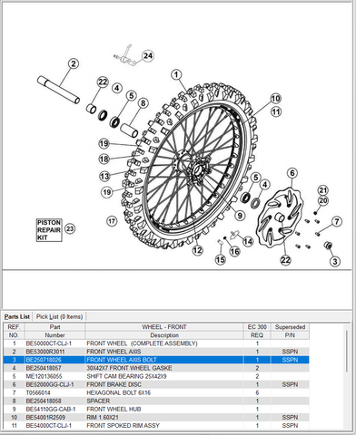 GasGas OEM - FRONT WHEEL AXIS BOLT *SALE*