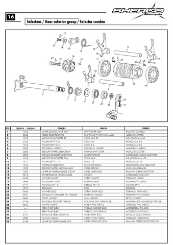 SHERCO  OEM - INDEX SPRING 250/300 4T