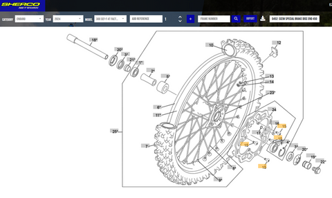 Sherco OEM - SCREW SPECIAL BRAKE DISC END
