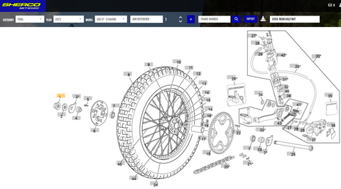 SHERCO  OEM - REAR AXLE NUT