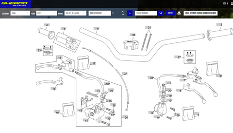 SHERCO OEM - Clutch slave cylinder rebuild kit