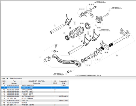 Beta OEM -  Fork 5/6 Gear