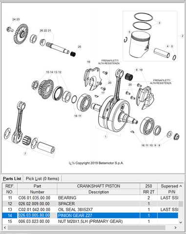 Beta OEM - Balancer Shaft Pinion Gear