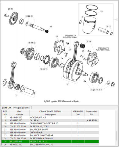 BETA OEM - NEEDLE Bearing 12.18.12