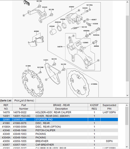 Beta OEM - Rear Brake Caliper Stopper Wear Pad
